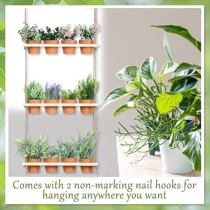 3 Tiered Hanging Herb Planters Hanging Herb Garden Wall - Image 4