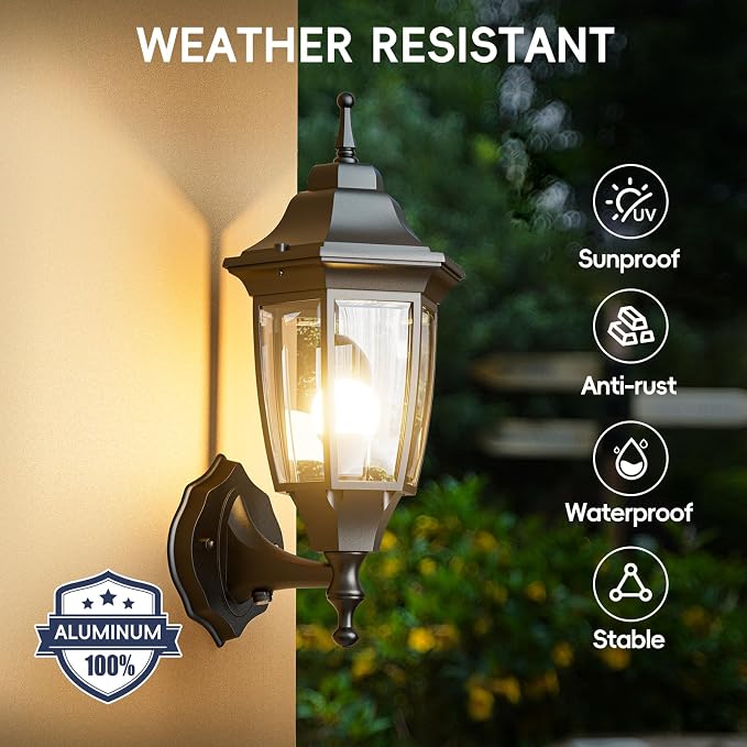 EMART Dusk to Dawn Outdoor Porch Light, Exterior Anti-Corrosion, Waterproof - Image 2