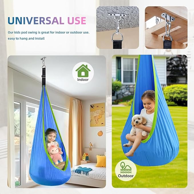 Kids Swing Seat Hammock Chair Indoor Outdoor Hanging Chair - Image 4
