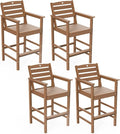 Patio Bar Table, Adirondack Chairs and Table 4 Pieces Set, Bar Height Chairs by Orbcove