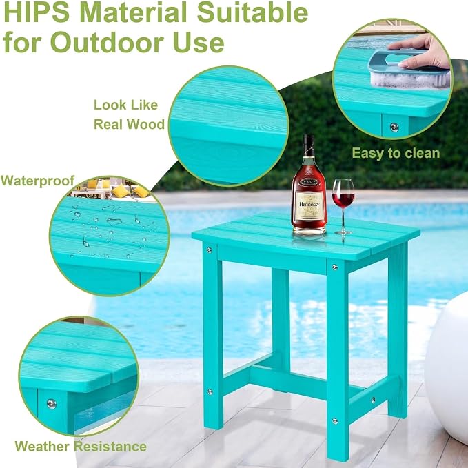 Y&M Outdoor Side Table, HIPS Adirondack Small Single Table, Waterproof Square - Image 4