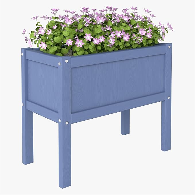 Raised Garden Bed with Drainage Hole Waterproof HDPE Elevated Planter Box with - Image 8