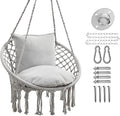 JoyView Macrame Hammock Chair Hanging Swing Chair Max 330 Lbs by JoyView