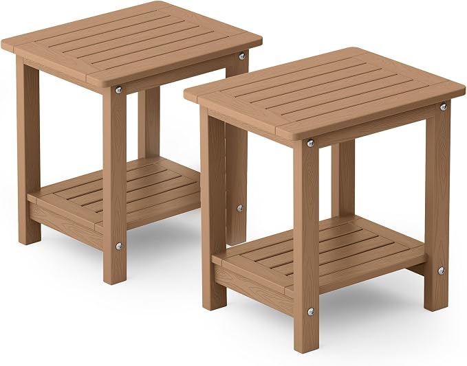 YEFU Outdoor Side Table for Patio: 16" HIPS Weather by YEFU