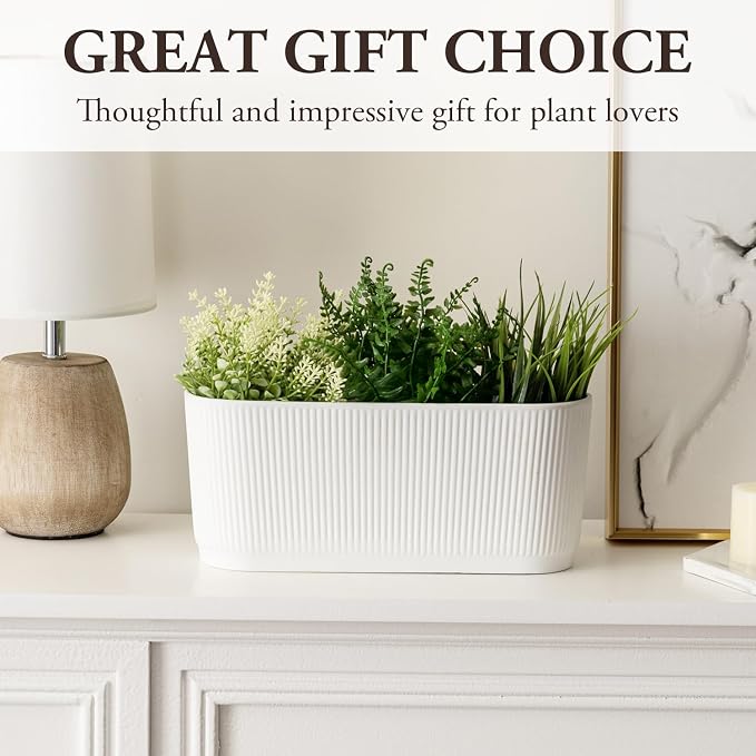 MyGift 11 Inch Ceramic Herb Planter - Image 3