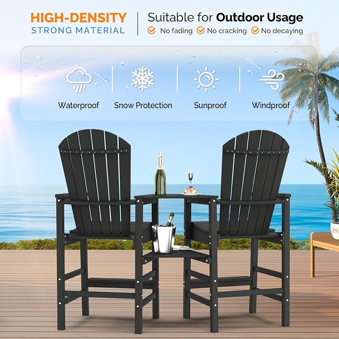 VINGLI Tall Adirondack Chairs Set of 2 - Image 5