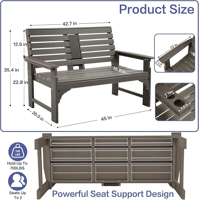 Outdoor Bench Weatherproof - Image 3