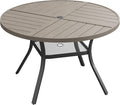 VICLLAX 40.6" Round Outdoor Table, Patio Dining Table by HOME