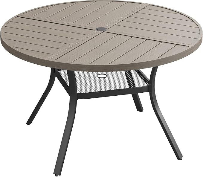 VICLLAX 40.6" Round Outdoor Table, Patio Dining Table by HOME