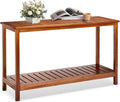 VINGLI 49in Solid Wood Outdoor Console Table, 2-Shelf Wooden Outdoor Accent by VINGLI