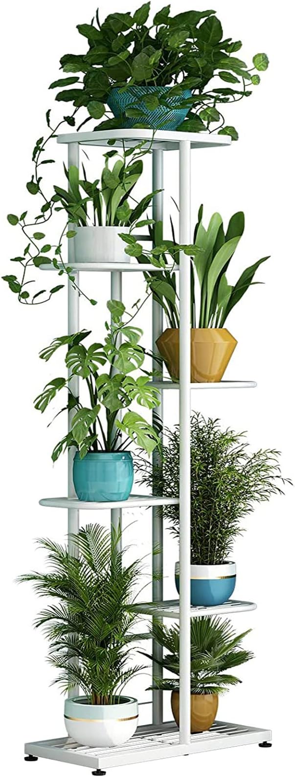 LINZINAR Plant Stand Metal 6 Tier 7 Potted Multiple Flower Pot Holder Shelf by LINZINAR