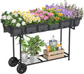 YBING Raised Garden Bed with Wheels Outdoor Elevated Planter Box Stand 6 Pocket by YBING
