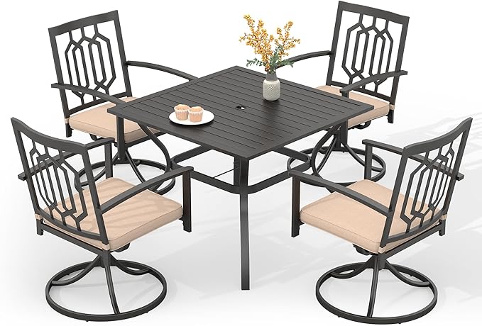 PHI VILLA 5 Pieces Outdoor Dining Set by PHIVILLAThepioneerofcomfortablehouseholdsupplies