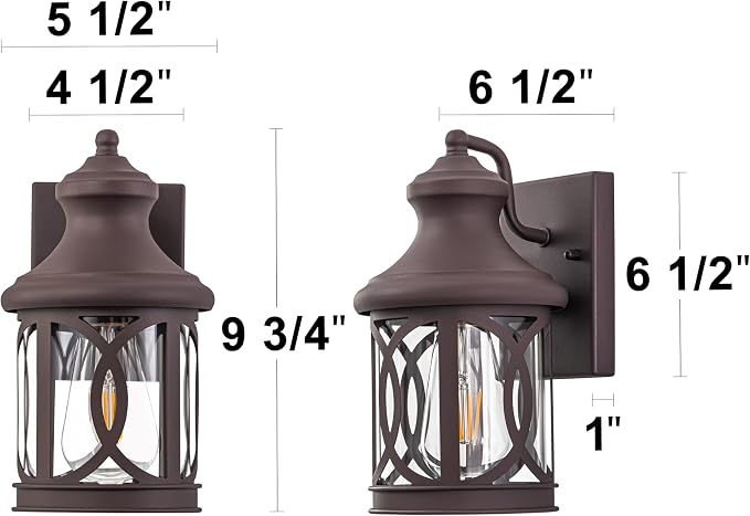 2-Pack Outdoor Wall Lights, Porch Lights, Waterproof Outdoor Wall Sconce - Image 5