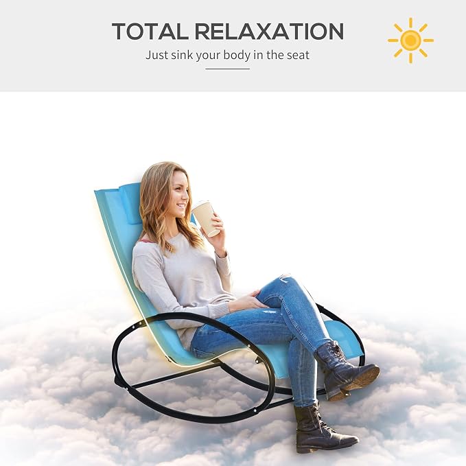 Outsunny Pool Lounger, Outdoor Rocking Lounge Chair - Image 7