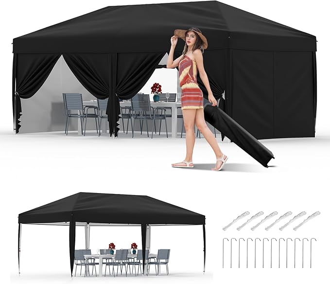 Garvee 10x10 Pop Up Canopy Tent, Heavy Duty Commercial Instant Shelter by Garvee