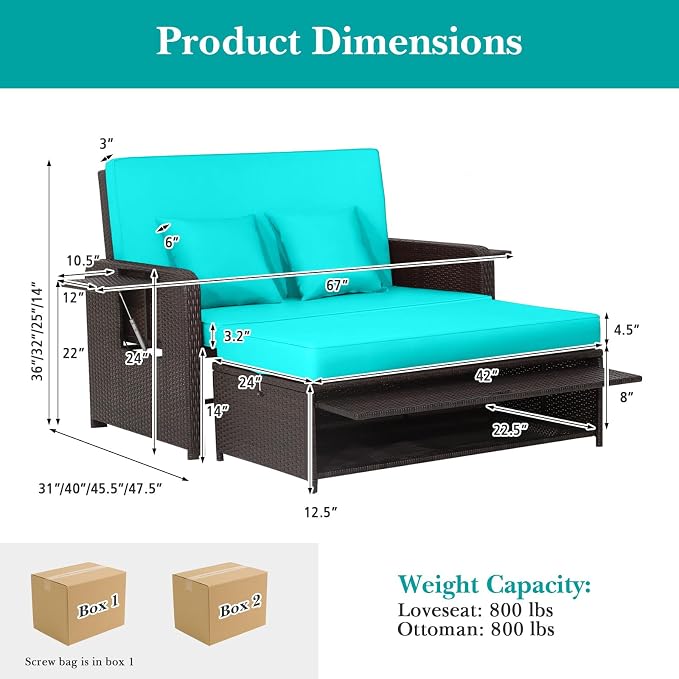 RELAX4LIFE Wicker Patio Outdoor Daybed - Image 2