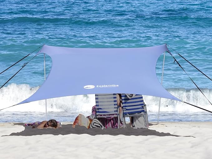 Beach Canopy Windproof Design, Sun Shelter UPF50+ Portable Family Tent - Image 6