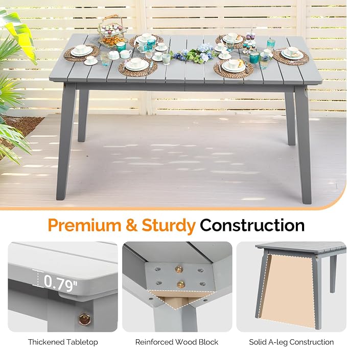 VINGLI Outdoor Dining Set with 2 Benches - Image 5