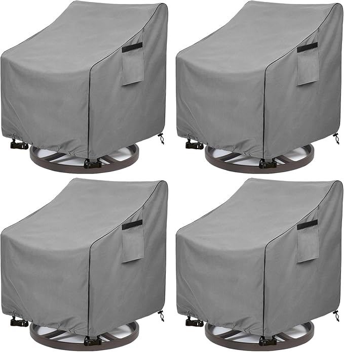 okcool Patio Swivel Chair Cover 4 Pack, Waterproof Heavy Duty Outdoor Chair by Okcool