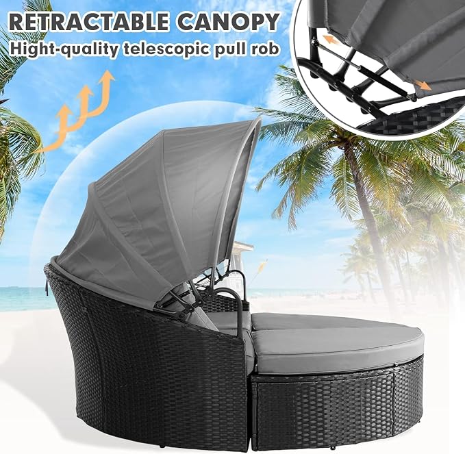 SUNCROWN Outdoor Patio Round Daybed - Image 3