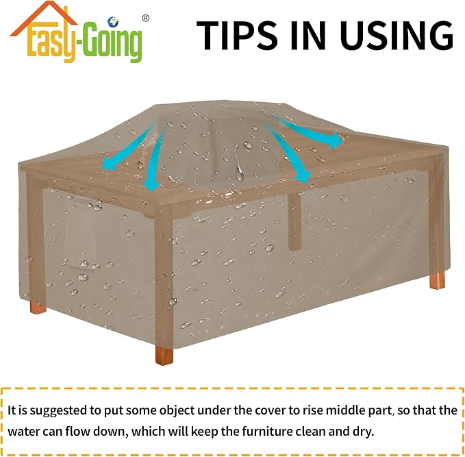 Easy-Going 600D Heavy Duty Rectangular Table Cover UV Resistant and Waterproof - Image 7