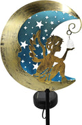 Solar Angel Moon Garden Stake Light – Outdoor Metal Yard Decoration by CBAXEAXM