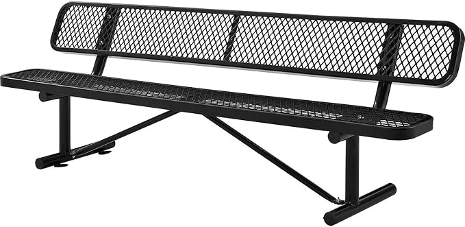 Global Industrial 8'L Heavy Duty Expanded Metal Mesh Bench by GlobalIndustrial