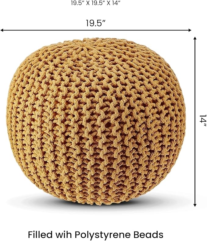 REDEARTH · Round Pouf Foot Stool Bean Bag Ottoman - Image 3