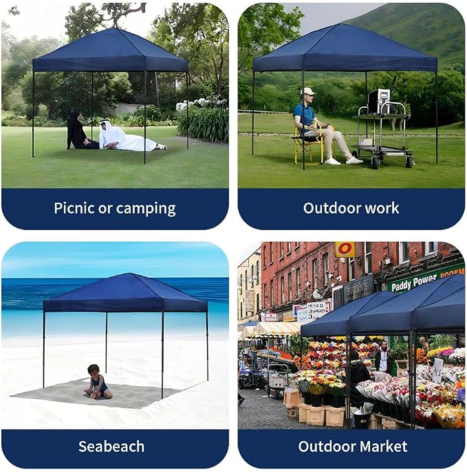 10x10 Pop Up Canopy Tent with 2 Sidewalls, Easy Up Canopy Upgraded Outdoor - Image 7