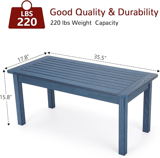 Stoog 4-Piece Patio Furniture Set, All-Weather HIPS Outdoor Dining Set - Image 6