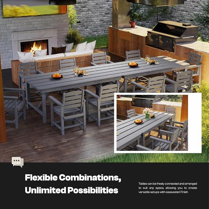 Outdoor HDPE Dining Set 5 Pieces, Patio Table - Image 5