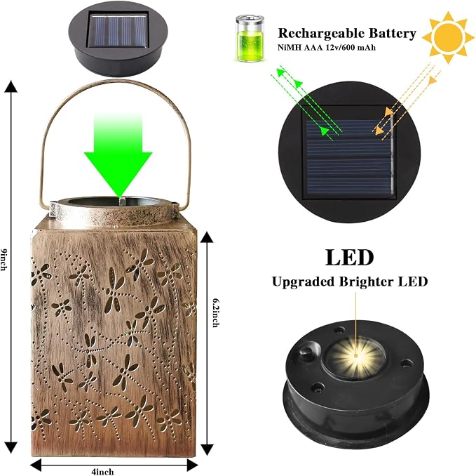 2 Pack Solar Lanterns - Image 2