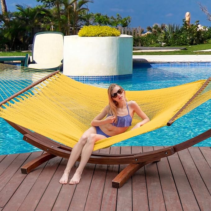 Lazy Daze Hammocks 10.5 FT Double 2 Person Caribbean Rope Hammock, Hand Woven - Image 7