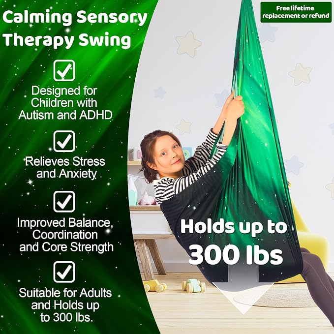 Sensory Swing for Kids Indoor and Outdoor Therapy Cuddle Swing Snuggle Hammock - Image 2