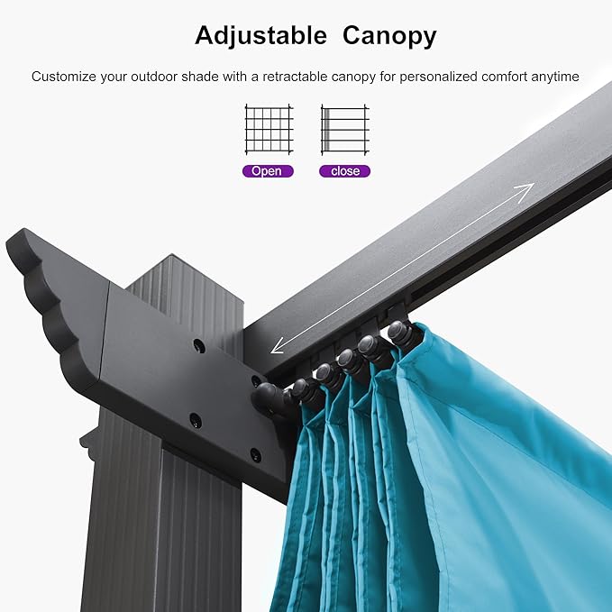 PURPLE LEAF 10' X 13' Outdoor Retractable Pergola - Image 4