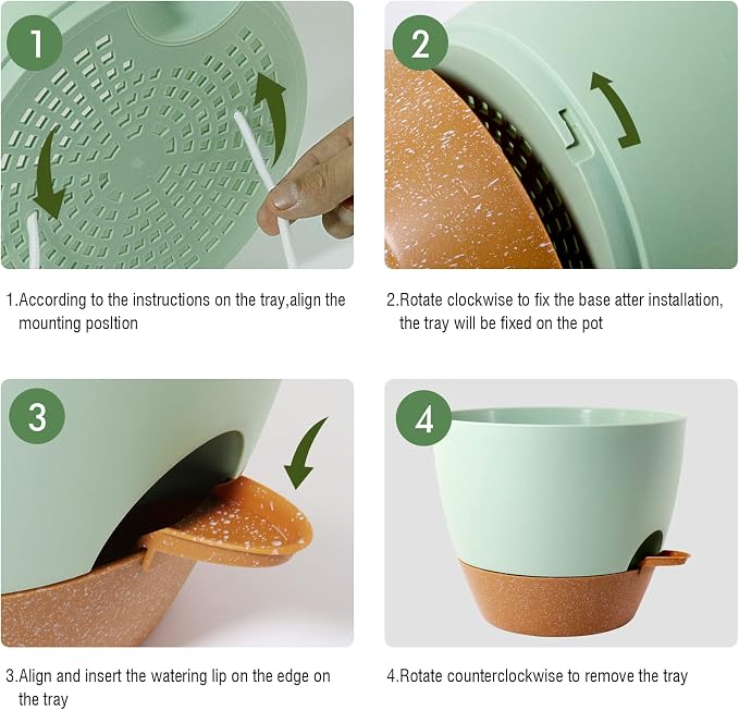 10 Inch Self Watering Hanging Pots, 2 Pack Hanging Planters - Image 4