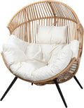 JAMFLY Egg Chair Wicker Outdoor Chairs, Oversized Patio Chair Oversized Lounger by JAMFLY