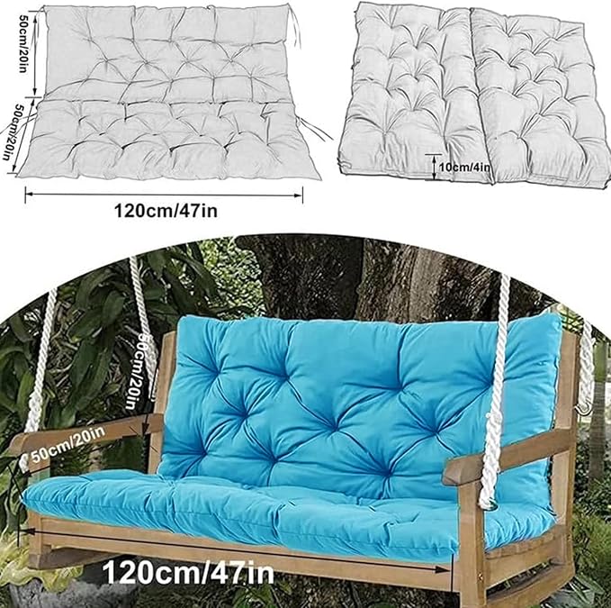 Swing Cushion Replacement Outdoor Porch Waterproof Bench Cushion 2-3 Seater - Image 7
