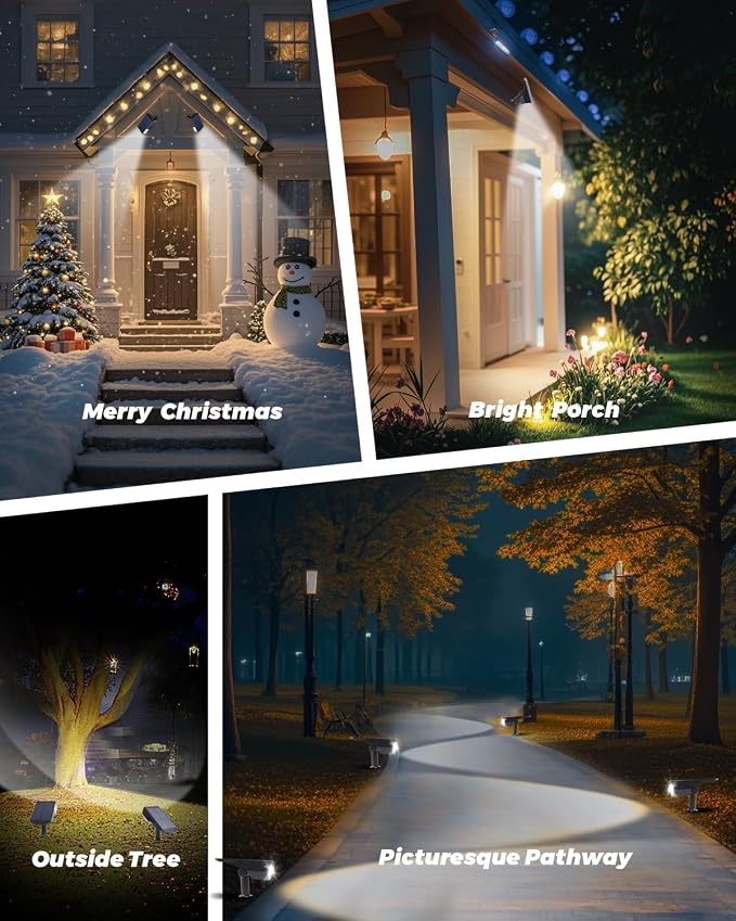 1 Pack Solar Powered Outdoor Spot Lights Outside Waterproof 20 LEDs Landscape - Image 7