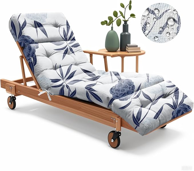 Outdoor Chaise Lounge Chair Cushion 75.1 x 22.8 x 4.7 Inches 100% Waterproof by Uthem
