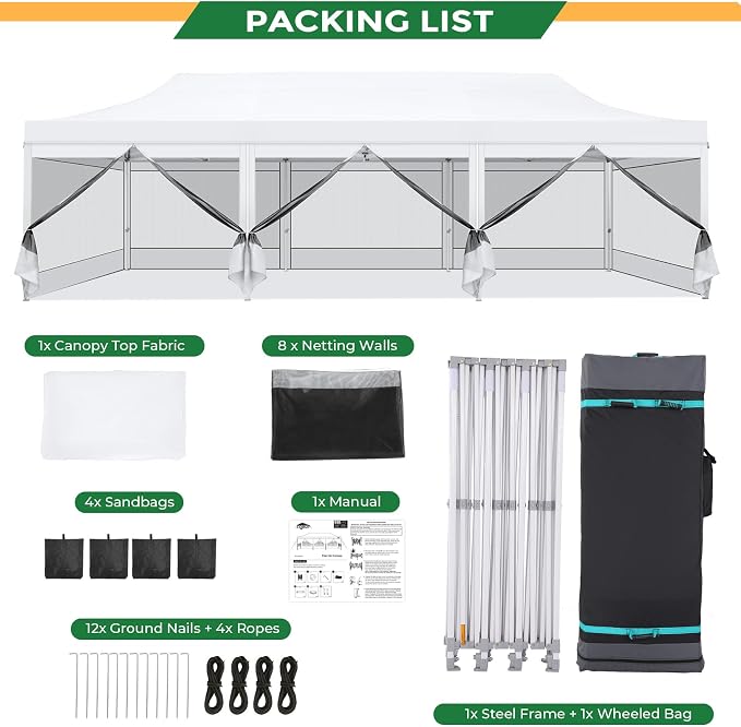 COBIZI 10x30 Heavy Duty Pop Up Canopy - Image 8