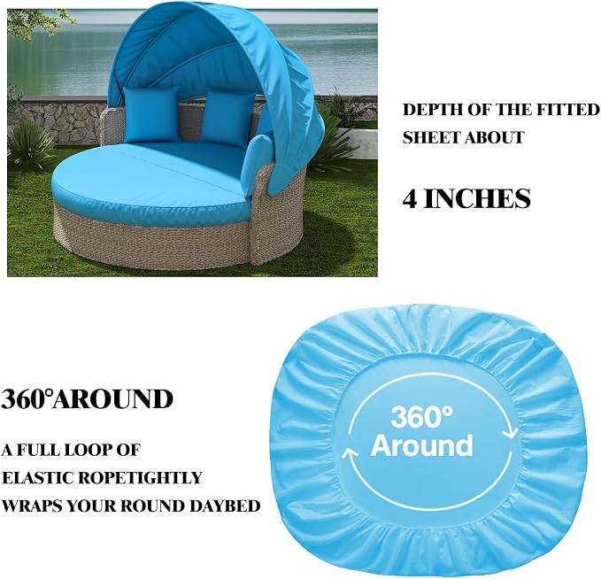 Outdoor Daybed Cushion Cover, Out Door Waterproof and Fade-Resistant Sun Bed - Image 6