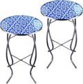 2PCS 12 Inch Small Outdoor Side Table by Arbuxzuy