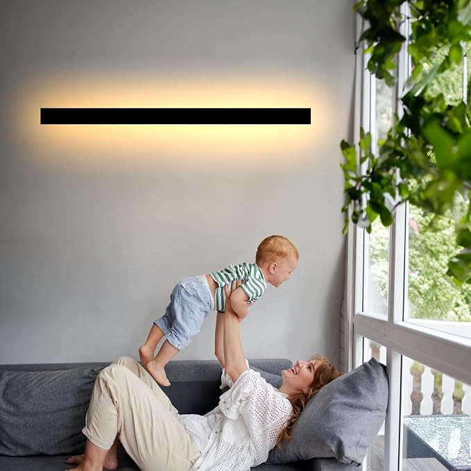 Outdoor Wall Light LED Long Wall Sconce 49.22in Ip65 Waterproof Black Modern - Image 2