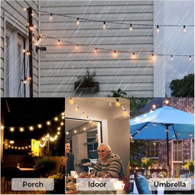 Outdoor String Lights, 50FT Patio Lights Outdoor Waterproof - Image 8