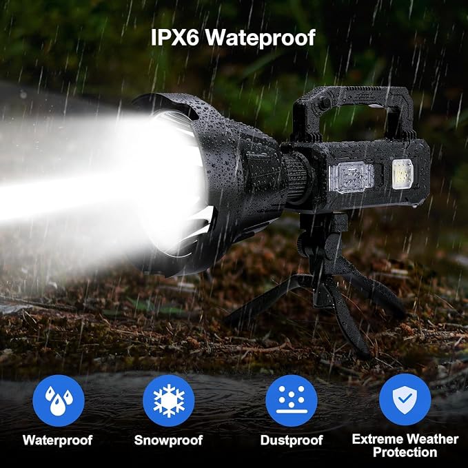 Solar Rechargeable Spotlight, 000L High Lumens Led Spot Lights Outdoor Handheld - Image 7