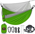 Camping Hammock with Net, Travel Portable Lightweight Hammocks with Tree Straps by QEVOOON