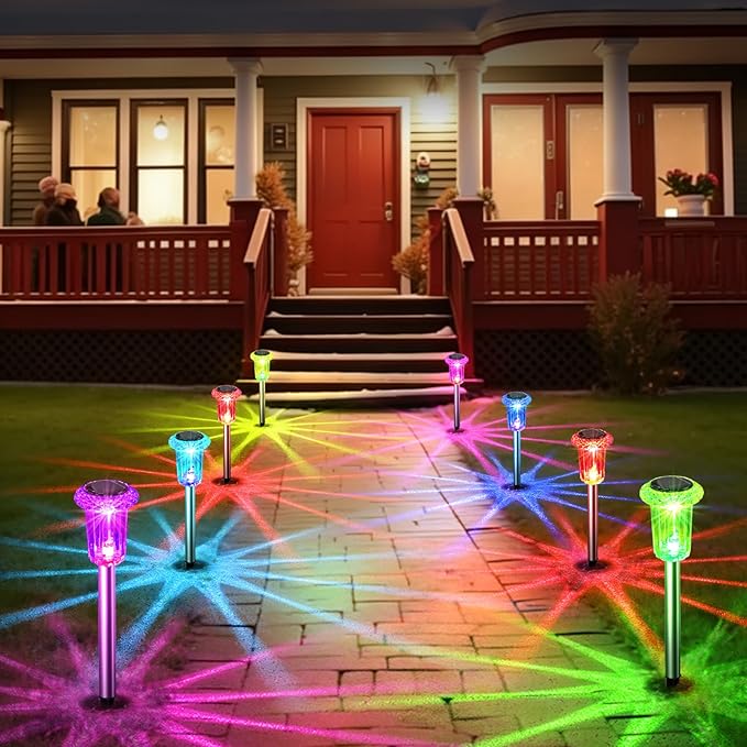 Solar Outdoor Lights, 15 Pack Solar Pathway Lights Outdoor Waterproof, Stake - Image 7