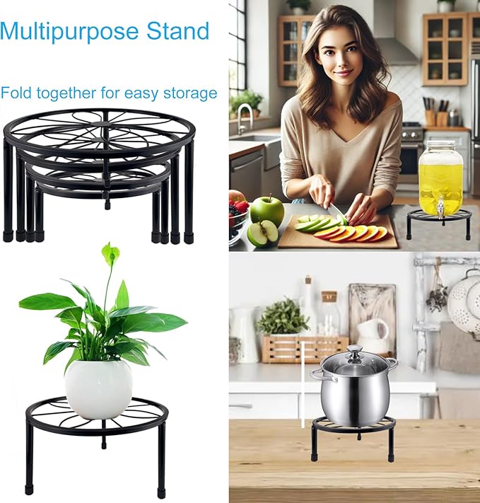 5 Packs Metal Plant Stand Indoor, Outdoor Black Plant Stand - Image 5